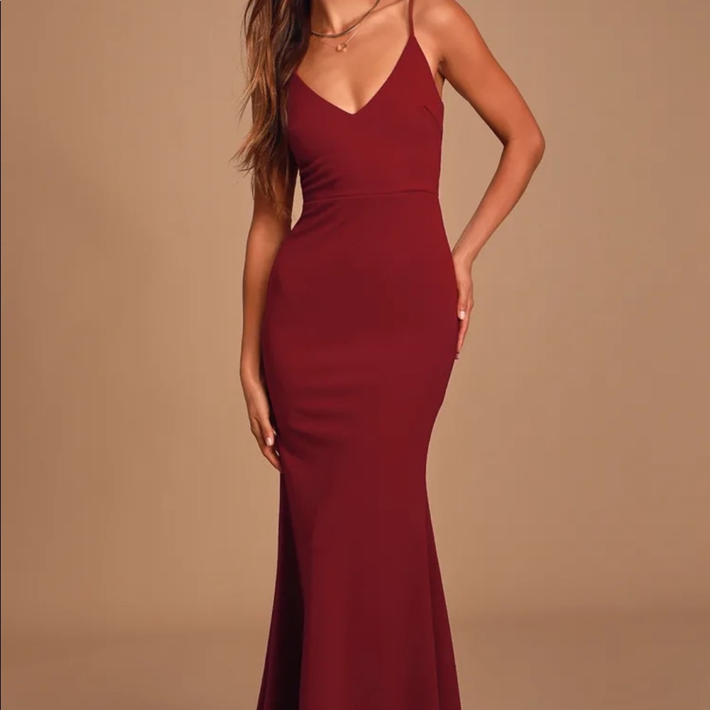 Lulus Infinite Glory Maxi Dress Red Wine M
